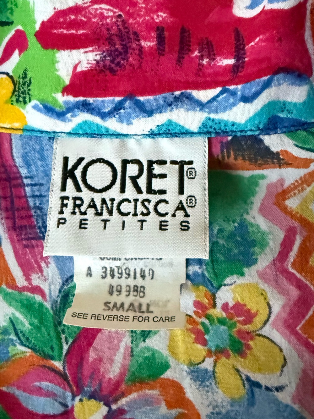 Vintage Koret Floral Windbreaker Jacket Retro 80s 90s Multicolor Zip Up Sz S - Picture 4 of 8